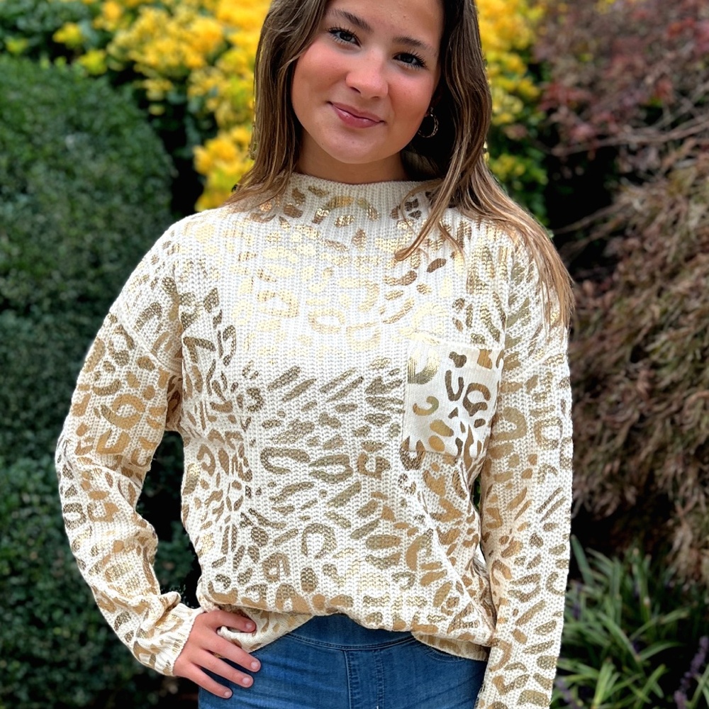 Metallic Leopard Print Top - Picture 2 of 2